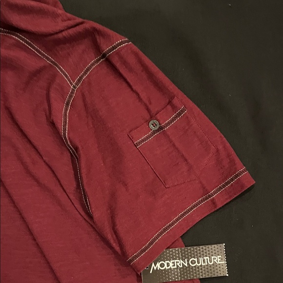 Modern Culture Men's Burgundy Short Sleeve Tee - Picture 3 of 4